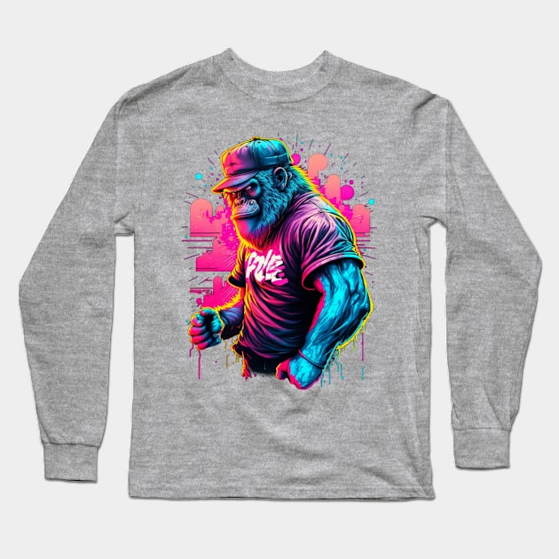 gorrilla street art Long Sleeve T-Shirt by Mailson